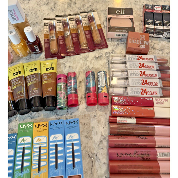 Makeup Bundle Lot of 68 items Nyx e.l.f. Maybelline Almay Essie Rimmel - Picture 5 of 9